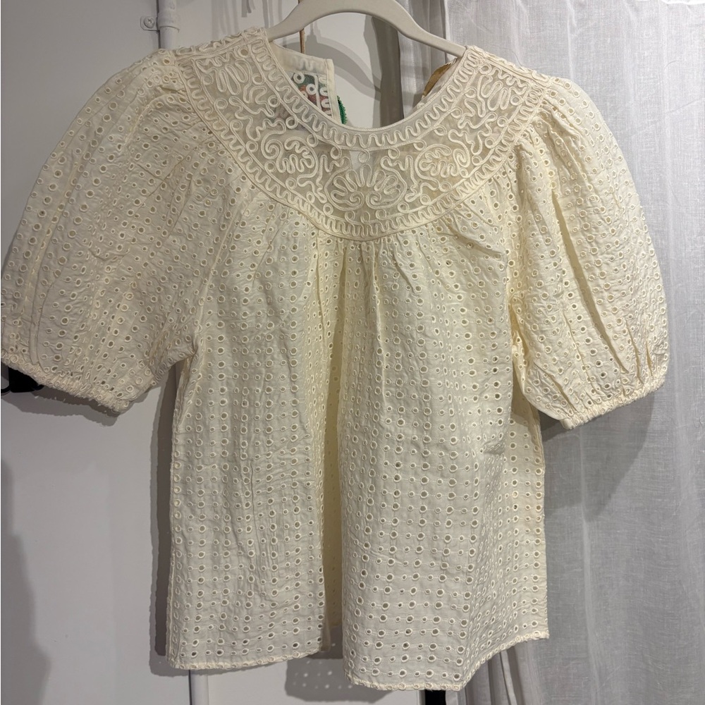 Ulla Johnson Cream Eyelet Blouse - Picture 2 of 5
